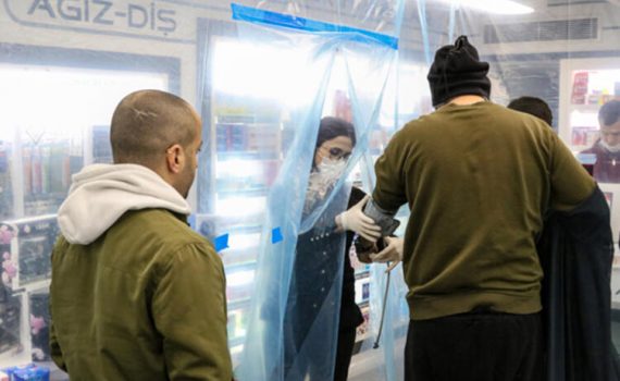 corona virüs şeffaf branda