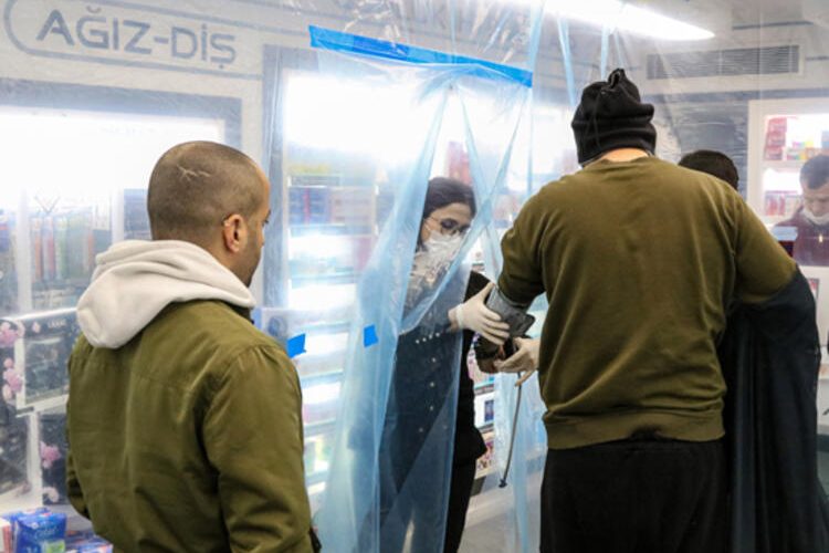 corona virüs şeffaf branda